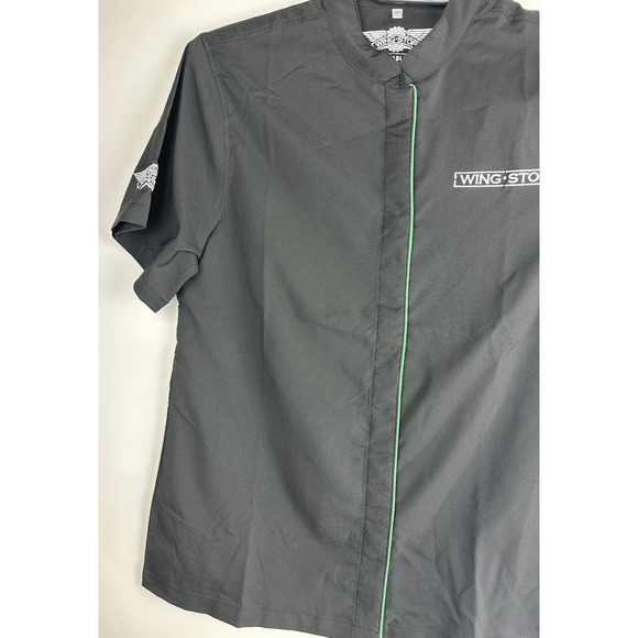 NEW Wingstop Restaurant Employee Uniform Short Sleeve Shirt Black Ladies Medium - Picture 7 of 7